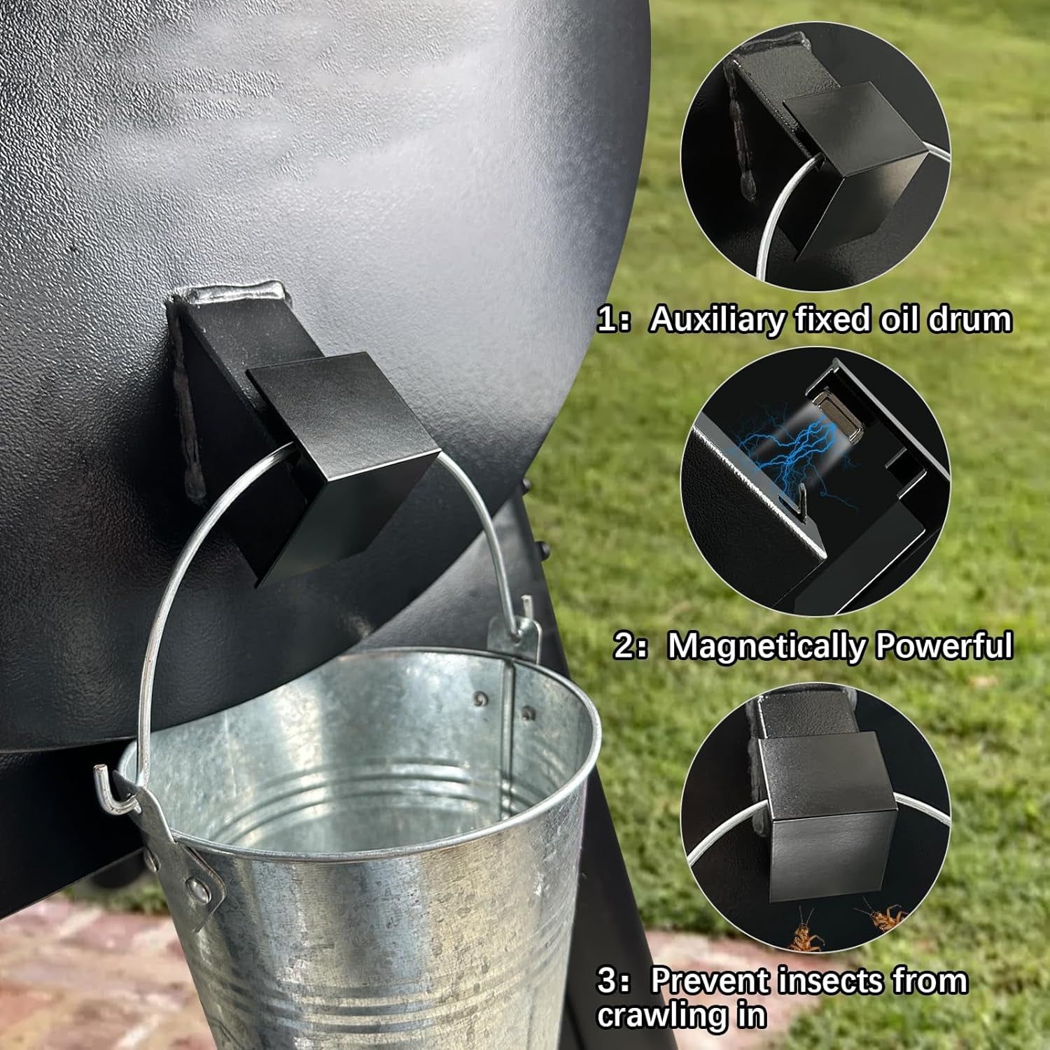 Grease Chute Cover for Traeger Grill, No Touch Metal Grease Trap Cover, Suit for Traeger Ironwood 885, Pro 780 Grills, Pro Series 22 Etc