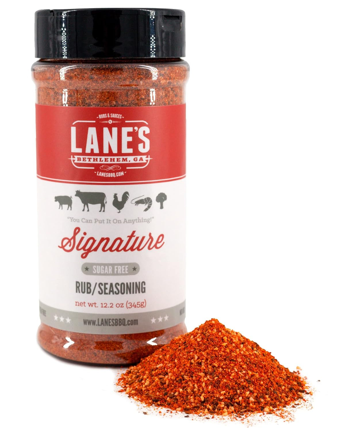 Lane'S BBQ Signature Rub Seasoning | All Natural | Gluten Free | No MSG | No Preservatives - 12.2 Oz
