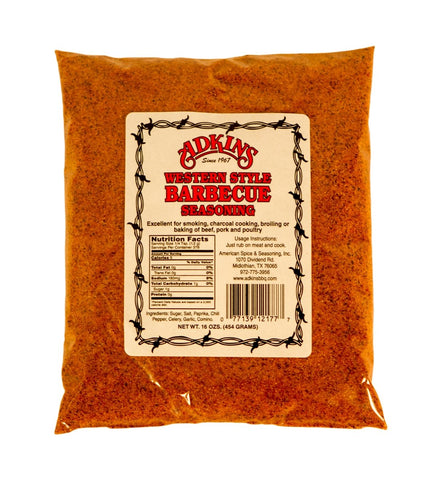 Image of Adkins Western Style Barbecue BBQ Seasoning 16 OZ All Natural