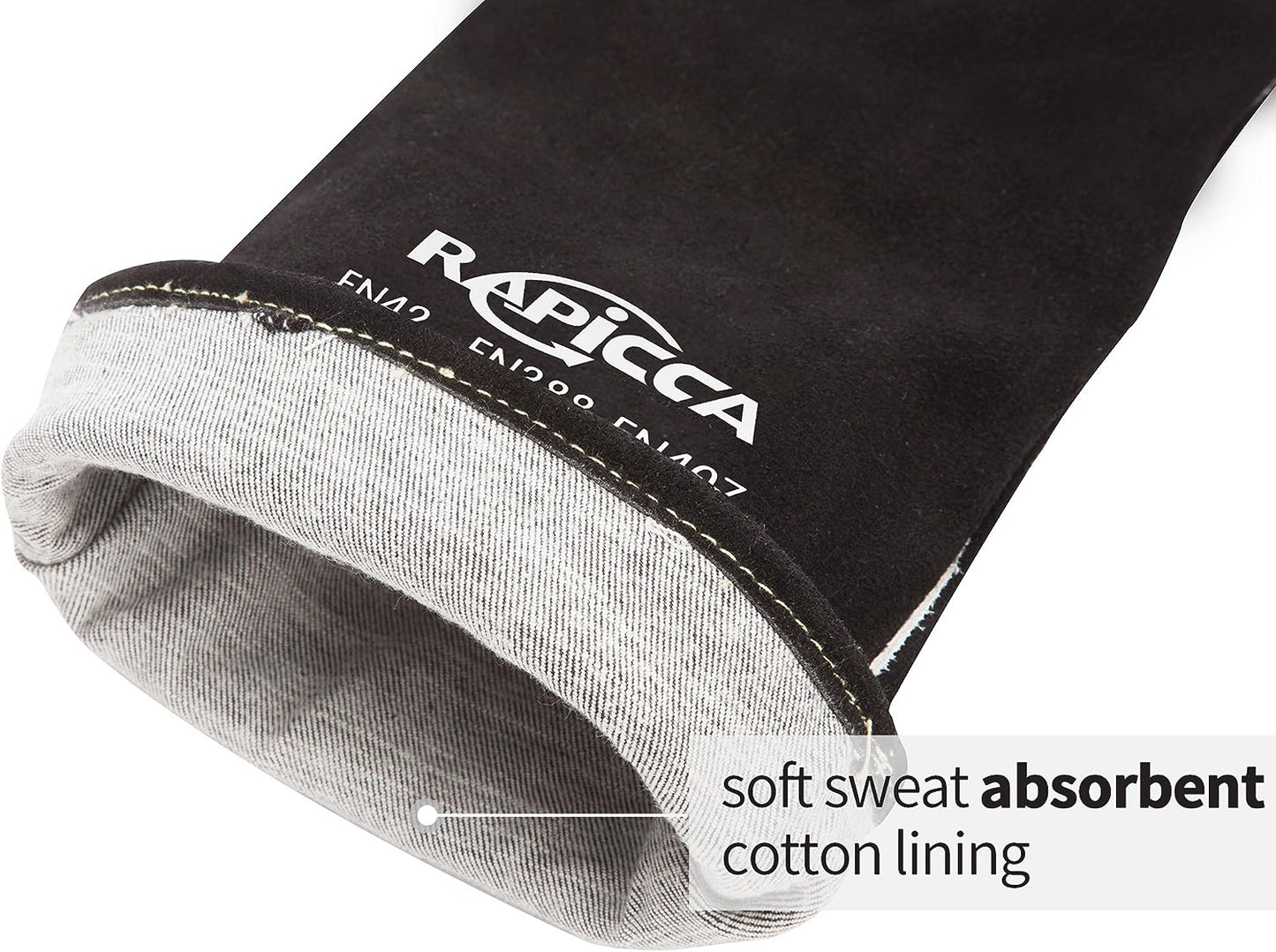 Welding Gloves 14 Inches,662℉,Heat Resistant Leather Forge/Mig/Stick Welding Gloves Heat/Fire Resistant, Mitts for Oven/Grill/Fireplace/Furnace/Stove/Pot Holder/Bbq/Animal Handling-Black