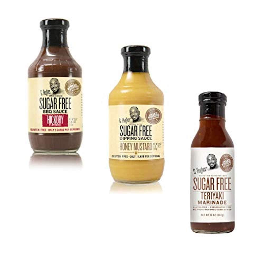 G Hughes Sugar Free Barbecue Sauces - Hickory BBQ Sugar Free Sauce - 18 Oz, Honey Mustard Sugar Free Dipping Sauce - 18 Oz, Sugar Free Teriyaki Marinade - 13 Oz, Gluten Free BBQ Sauces, BBQ (3-Pack)