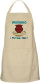 Warning Kitchen Apron with Pockets, Grilling Apron, Baking Apron