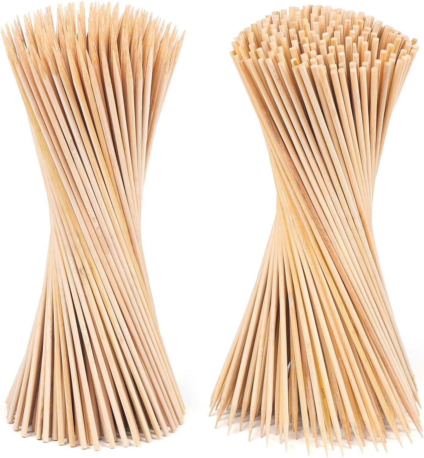 400 Pack 12 Inch Natural Bamboo Wood Barbecue Skewers for Grilling, Kabob, Fruit, Appetizer, Cocktail, Sausage, Chocolate Fountain, BBQ Sticks. (Φ=4Mm)