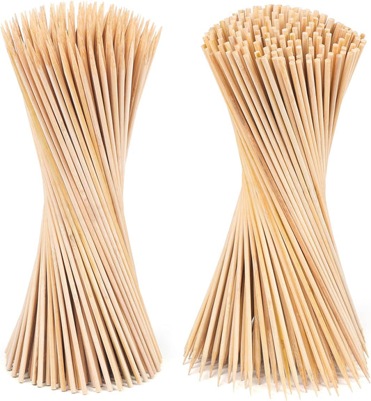400 Pack 12 Inch Natural Bamboo Wood Barbecue Skewers for Grilling, Kabob, Fruit, Appetizer, Cocktail, Sausage, Chocolate Fountain, BBQ Sticks. (Φ=4Mm)