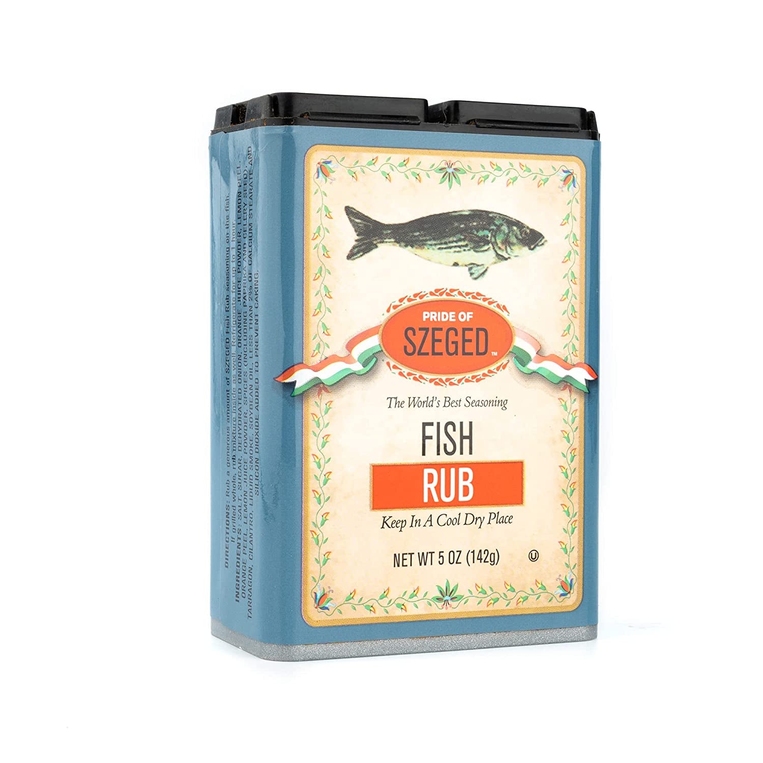 Pride of Szeged Fish Rub, Seafood Herb Seasoning Spice Mix, 5Oz. Tin (142G), 1-Count