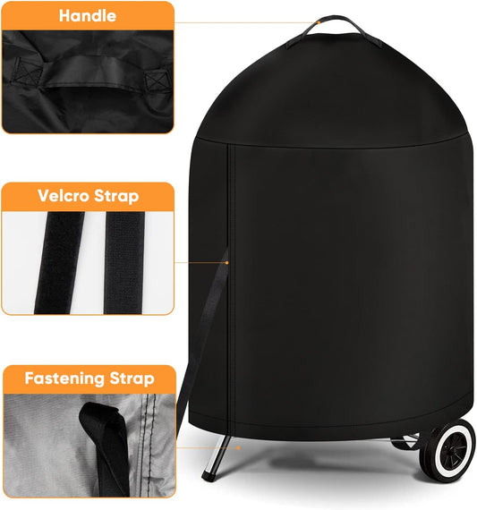 Icover Grill Cover for Weber 22 Inch Charcoal Kettle- Heavy Duty Waterproof BBQ Cover for Weber Char-Broil 22 Inch Charcoal Kettle Grills