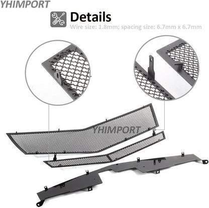 Stainless Steel Mesh Grille Compatible with 2008 2009 2010 2011 2012 2013 Cadillac CTS Black Grill Include Upper+Lower Front Grill Insert (Black Powder Coated)