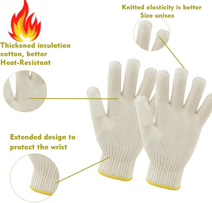 4 Pairs Oven Gloves with Fingers,Heat Resistant Gloves for Cooking,Grill Gloves,Bbq Gloves,Heat Resistant Gloves for Sublimation for Men/Women