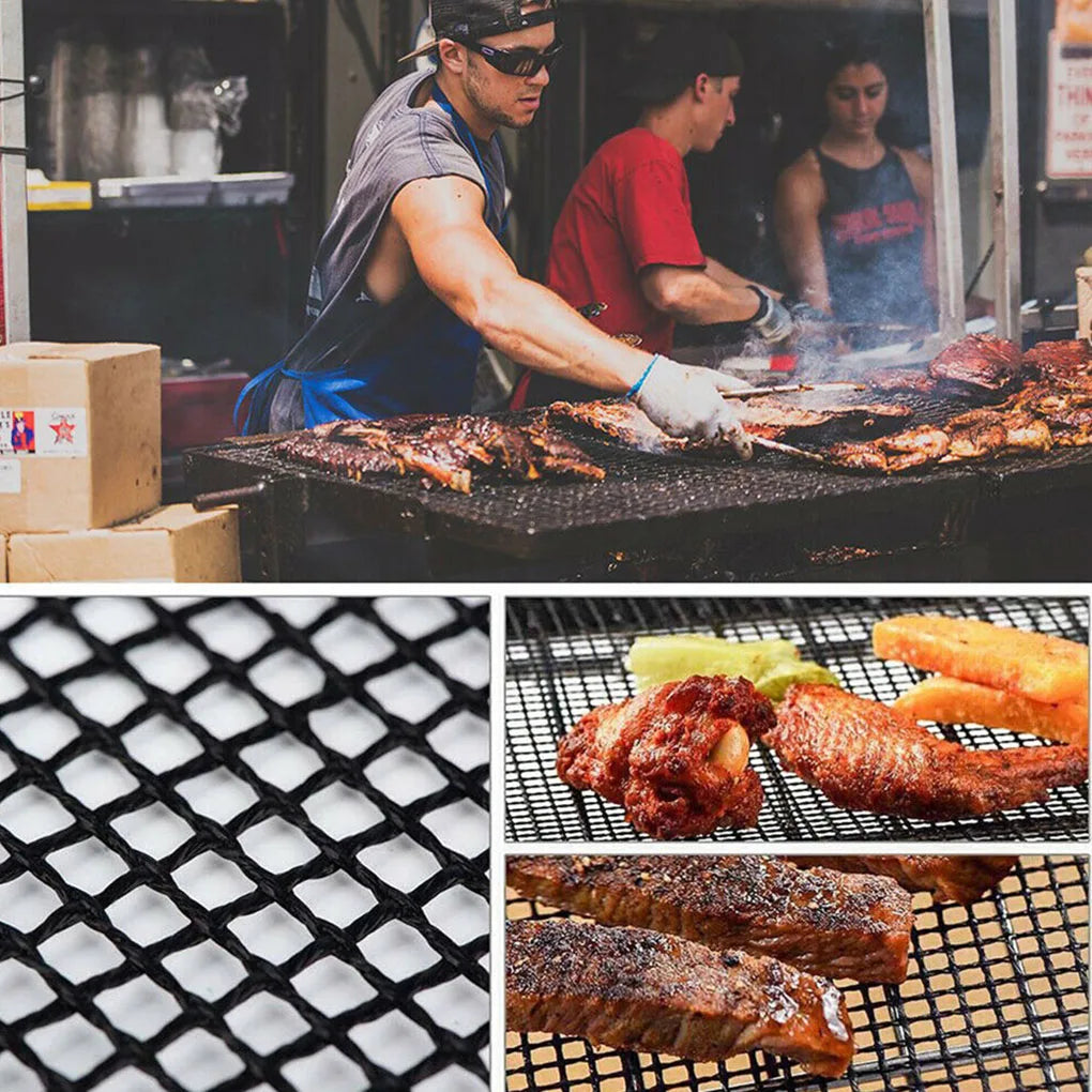 Barbecue Grilling Mat Replacement Mesh Wire Net Non-Stick Grilling Mesh Pads Outdoor Activities Cook Reusable BBQ Accessories