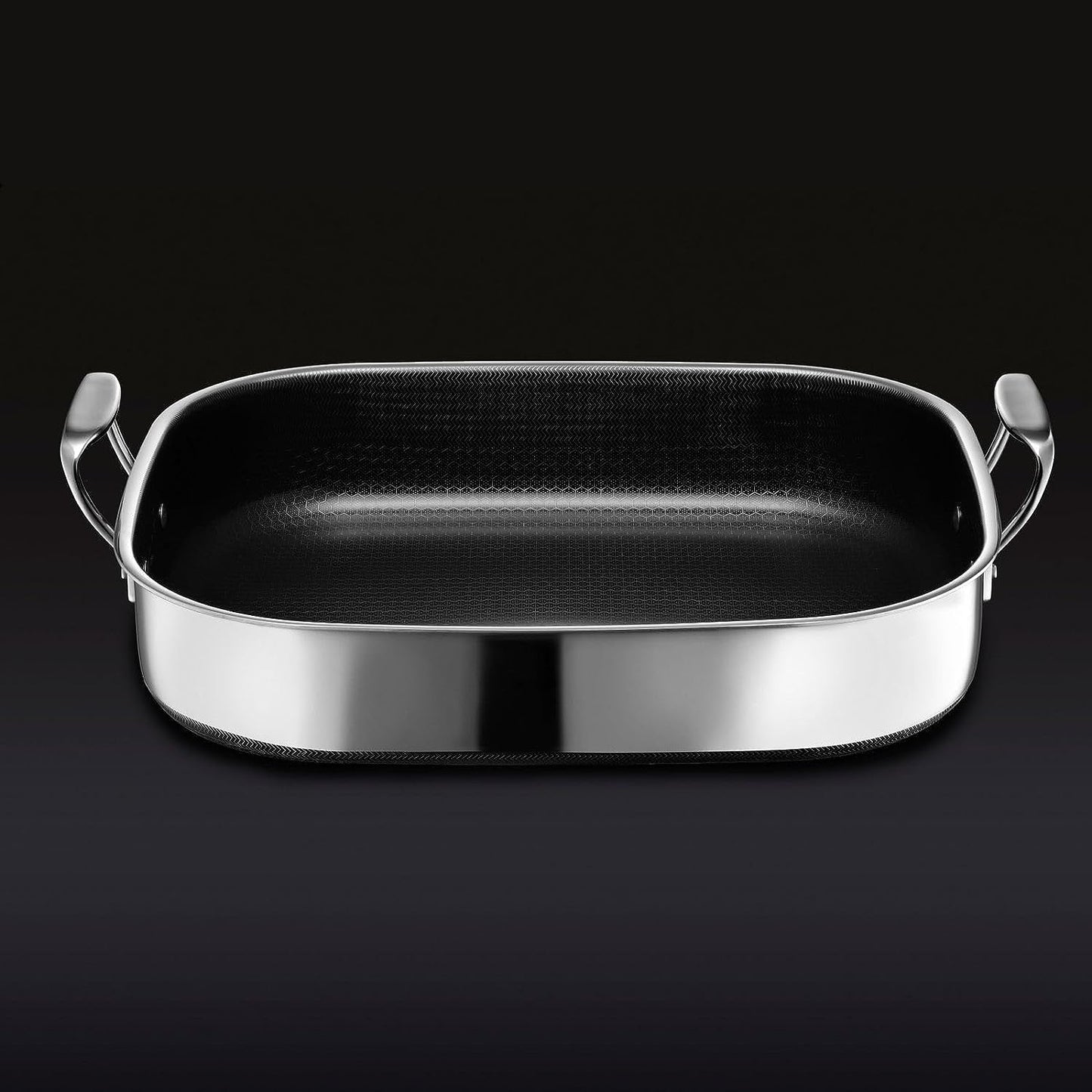 Hybrid Nonstick Roasting Pan with Rack, Dishwasher and Oven Friendly, Compatible with All Cooktops