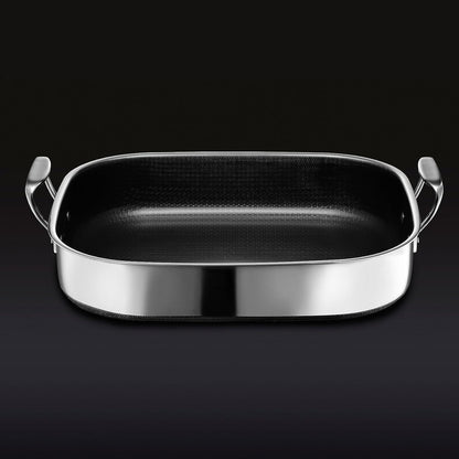 Hybrid Nonstick Roasting Pan with Rack, Dishwasher and Oven Friendly, Compatible with All Cooktops