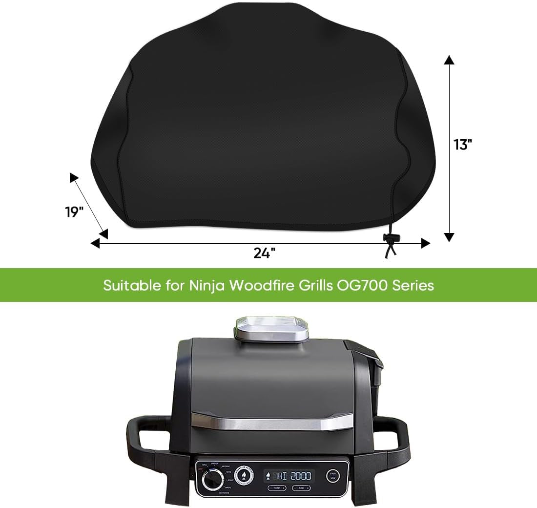 Icover Grill Cover for Ninja, Heavy Duty Waterproof BBQ Cover for Ninja Woodfire Outdoor Grill OG700 Series Barbecue Cover with Drawstring