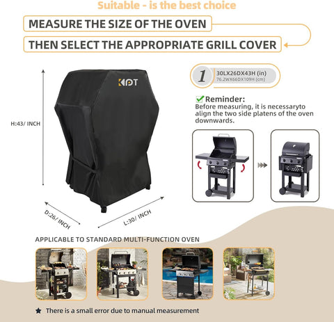 Image of 30 Inch Grill Cover - 420D Light Waterproof Grill Cover for Outdoor Grill, BBQ Cover with Air Vents, Straps, UV & Fade Resistant, Gas Grill Covers for Weber, Nexgrill, Char Broil, Etc. Black