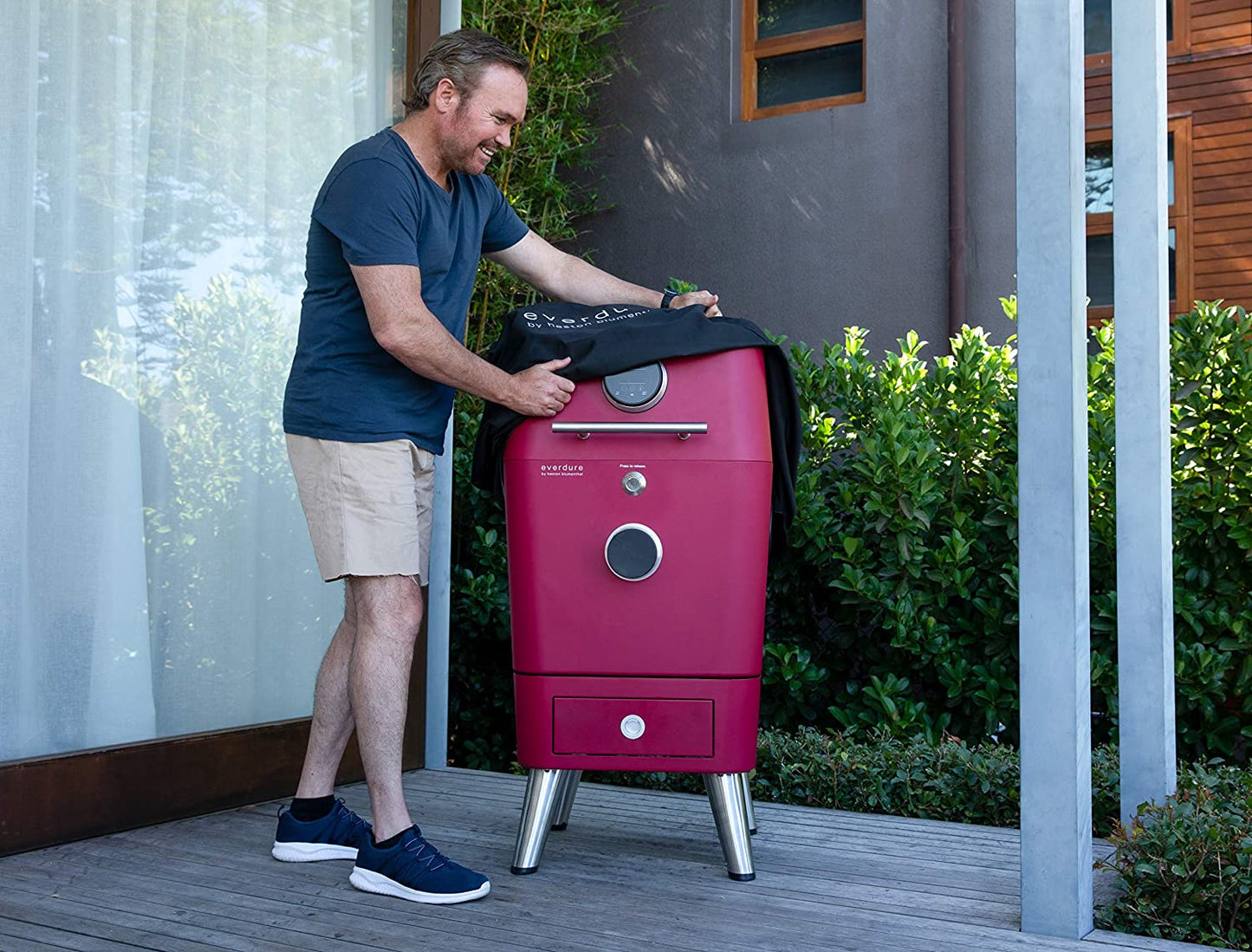 Grill Cover for 4K Charcoal Grill & Smoker, Long Cover with UV Protection and Drawstring Closure, Waterproof Lining and 4 Season BBQ Grill Protection, Black, 29.7”L X 16.6”W X 42”H