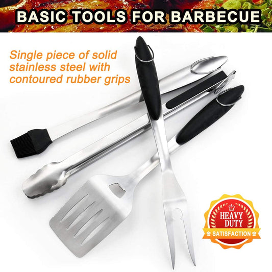 5PCS BBQ Grill Accessories for Outdoor Grill Set Stainless Steel Camping BBQ Tools Grilling Tools Set for Father'S Day Birthday Presents, Grill Utensils Set Ideal Grilling Gifts for Men Dad