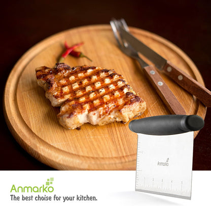 Metal Spatula Griddle Accessories Set - Griddle Scraper Flat Spatula Pancake Flipper Hamburger Turner - Metal Utensil Great for BBQ Grill Flat Top Cast Iron Griddle - Commercial Grade