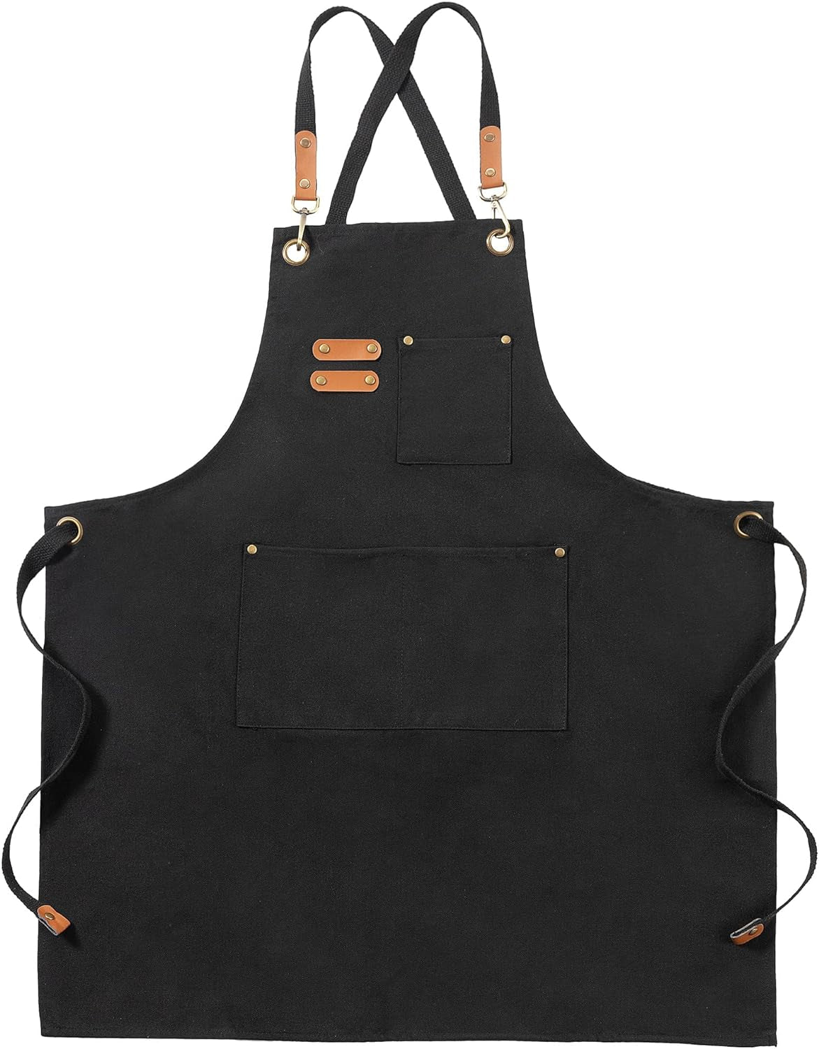 Canvas Aprons, Work Aprons with 3 Pockets, Adjustable Strap Chef Aprons for Servers Kitchen Cooking Baking Artist