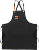 Canvas Aprons, Work Aprons with 3 Pockets, Adjustable Strap Chef Aprons for Servers Kitchen Cooking Baking Artist
