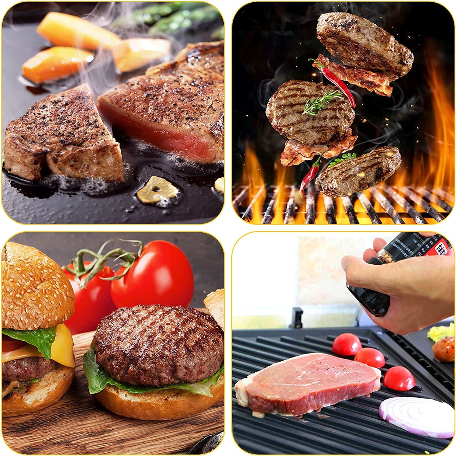 EPPARN Enlarged 6.3 Inch Smash Burger Press, Stainless Steel Burger Smasher for Griddle, Hamburger Press, Grill Press Bacon Press, Burger Press Smashburger