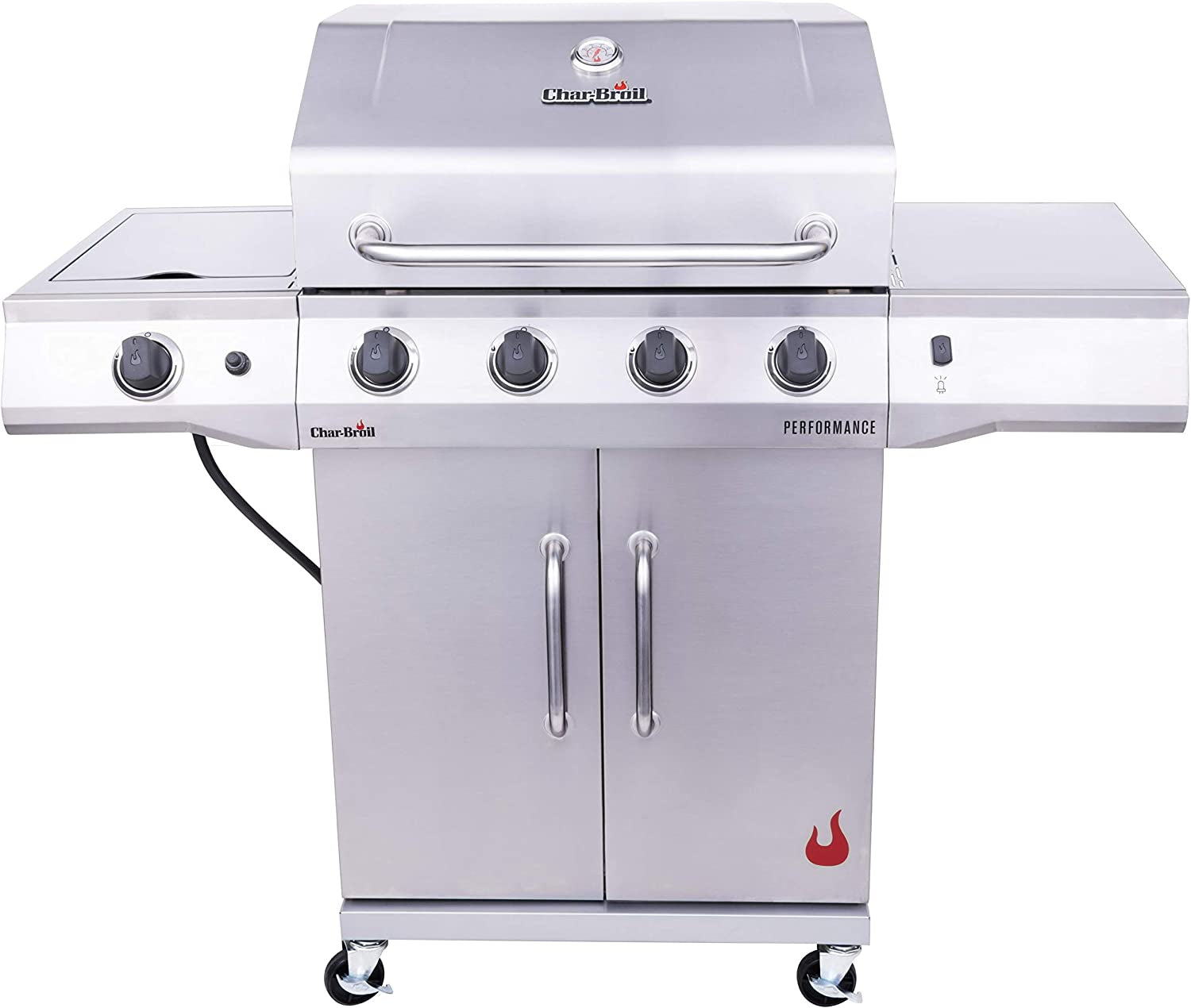 Performance Series Convective 4-Burner with Side Burner Cabinet Propane Gas Stainless Steel Grill - 463354021