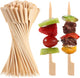 200 PCS Bamboo Skewers for Appetizers, 4.7 Inch Toothpicks, Cocktail Picks for Drinks, Fruit Kababs, Sausage, Barbecue Snacks, Natural Wooden Paddle Skewer Mini Food Sticks, Charcuterie Accessories