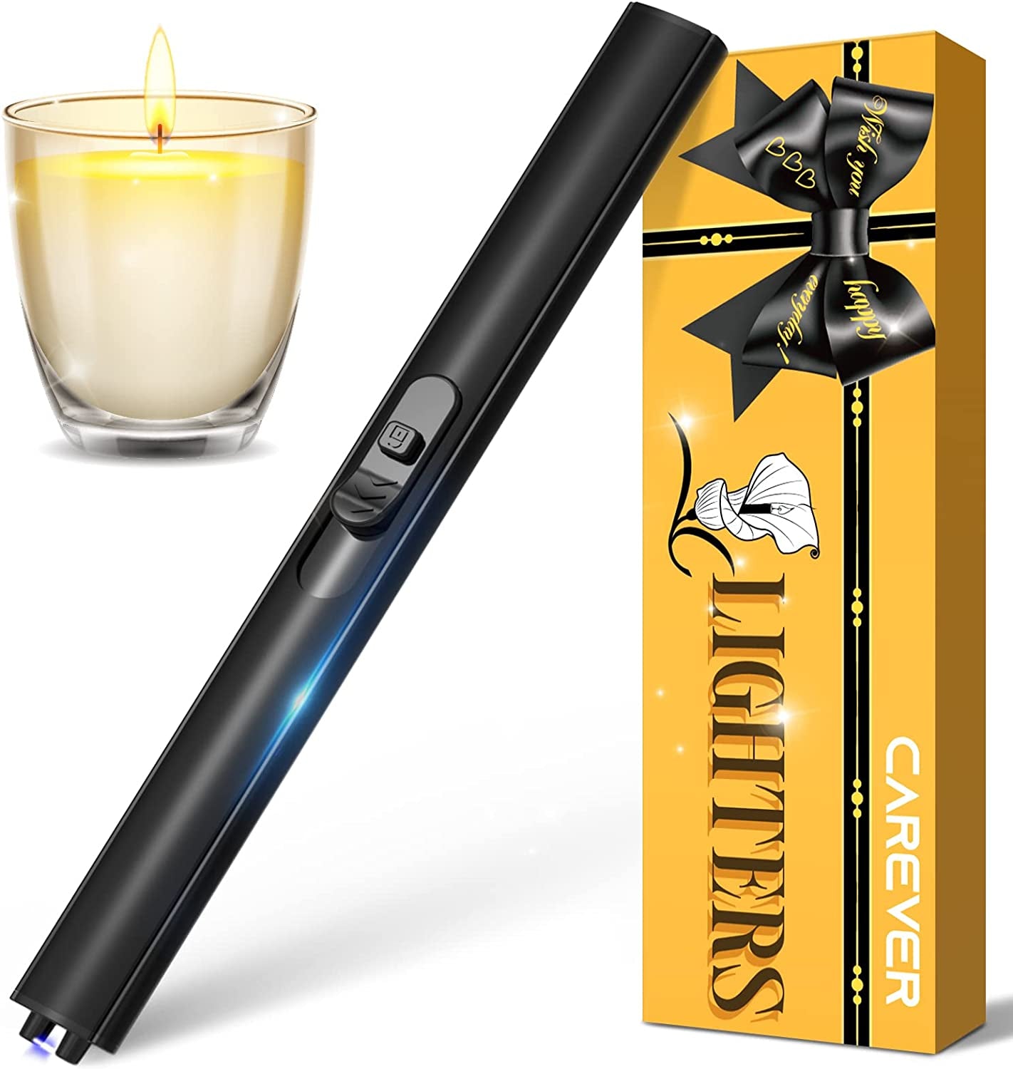 Candle Lighter Stocking Stuffers for Women Men: 2Pack Electric Plasma Arc USB Rechargeable Lighters for Grill Home Kitchen BBQ Camping Cool Gadget Christmas Birthday Gifts for Her Mom Women Men Adults