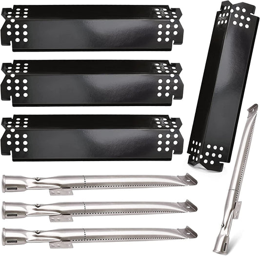 Grill Replacement Parts for Nexgrill 720-0830H, 4 Pack Grill Burner Tubes and Heat Plate Shields for Home Depot Nexgrill 4 Burner 720-0830H, Nexgrill 720-0864, 720-0864M Gas Grills