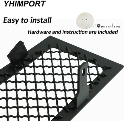 Stainless Steel Mesh Grille Compatible with 2008 2009 2010 2011 2012 2013 Cadillac CTS Black Grill Include Upper+Lower Front Grill Insert (Black Powder Coated)