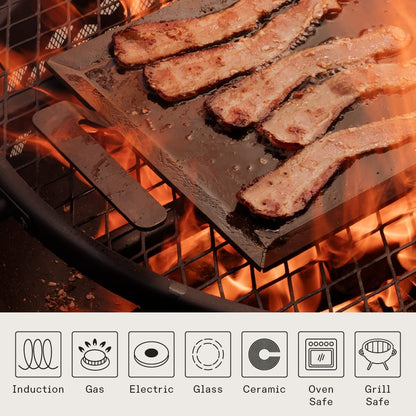 Cookware - Carbon Steel Griddle - (Like Cast Iron, but Better) - Professional Cookware -  Sweden - Induction Compatible