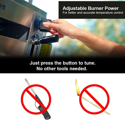 Propane Infrared Steak Grill, 1600℉ Fast Efficient Heating Outdoor Portable Gas Grill with Vertical Cooking, Stainless Steel Single Burner Propane Gas Grill, Perfect for Steak, Ribeyes, Picnic, BBQ