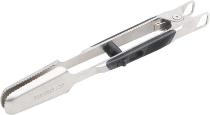 by Heston Blumenthal Premium Medium Grilling Tongs: Brushed Stainless Steel with Soft Grip Handle, Sturdy Tongs for Cooking, Great for Grilling Large Cuts of Meat, Bottle Opener and Hang Zone