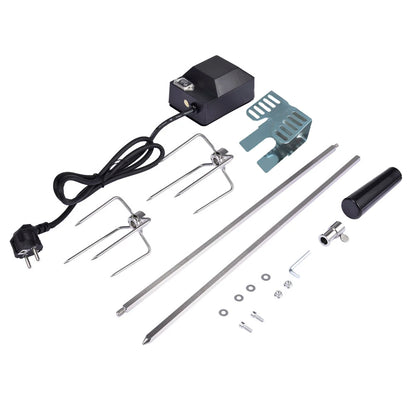 Rotisserie Set with Motor Stainless Steel Automatic BBQ Rotisserie Kit Grill for Grilling Hot Dog Chicken Steak Camping BBQ Tool