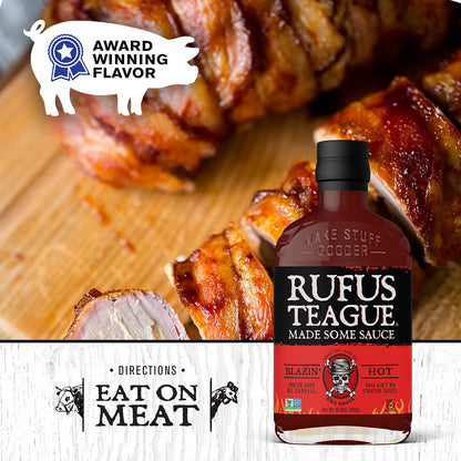 Rufus Teague - Blazin' Hot BBQ Sauce - Premium Barbecue Sauce - 15.25 Oz. Bottles - 2 Pack