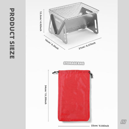 Portable Camping Grill Premium Stainless Steel Outdoor BBQ Grill for Camping Picnics Backyard Barbecues Assemblable Removable Stove with Grill Portable Folding Charcoal Grill