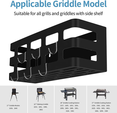 Image of Griddle Caddy for 28"/36" Blackstone Griddles/Prep Cart Space-Saving Grill Caddy No-Punch Installation of Blackstone Griddle Accessories Blackstone Griddle Caddy Is Compatible with Any Countertop