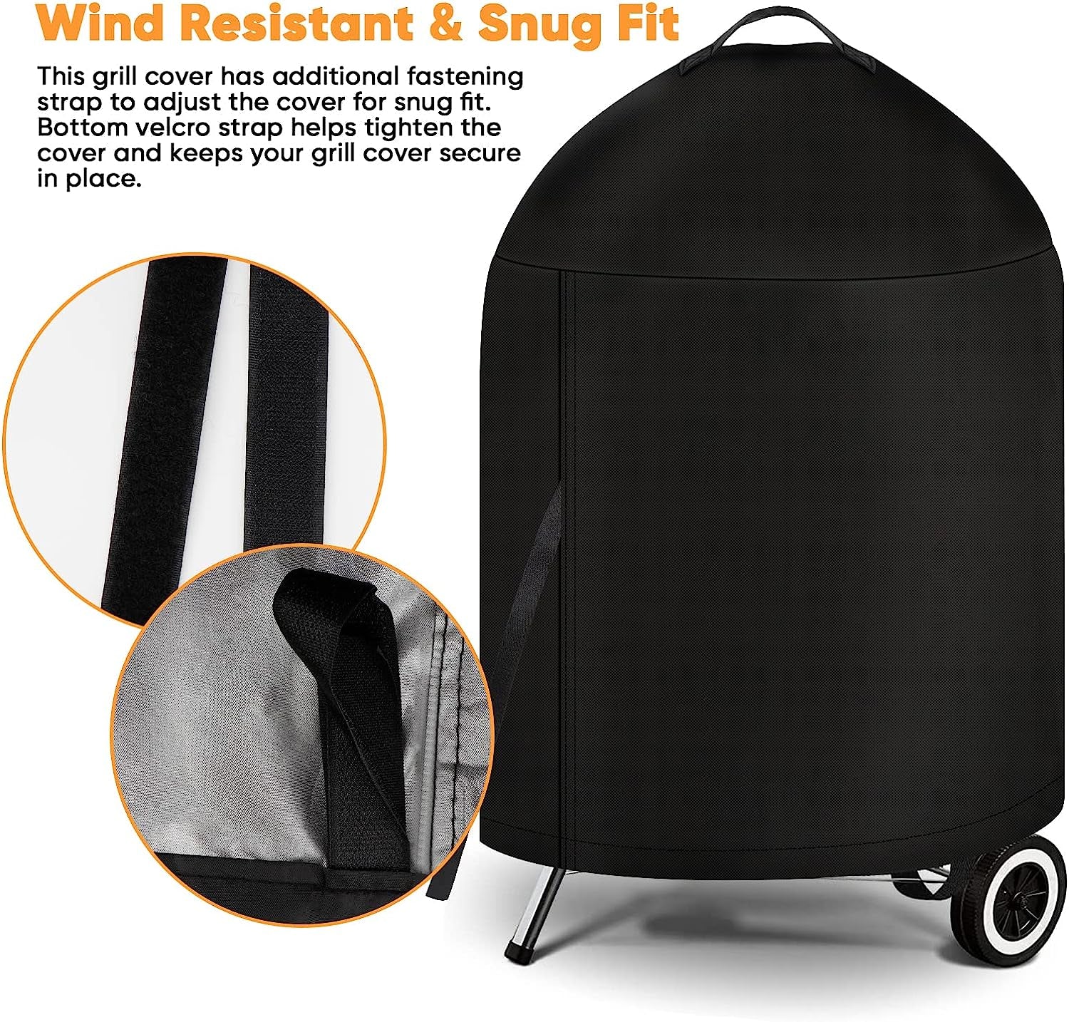 Icover Grill Cover for Weber 22 Inch Charcoal Kettle- Heavy Duty Waterproof BBQ Cover for Weber Char-Broil 22 Inch Charcoal Kettle Grills