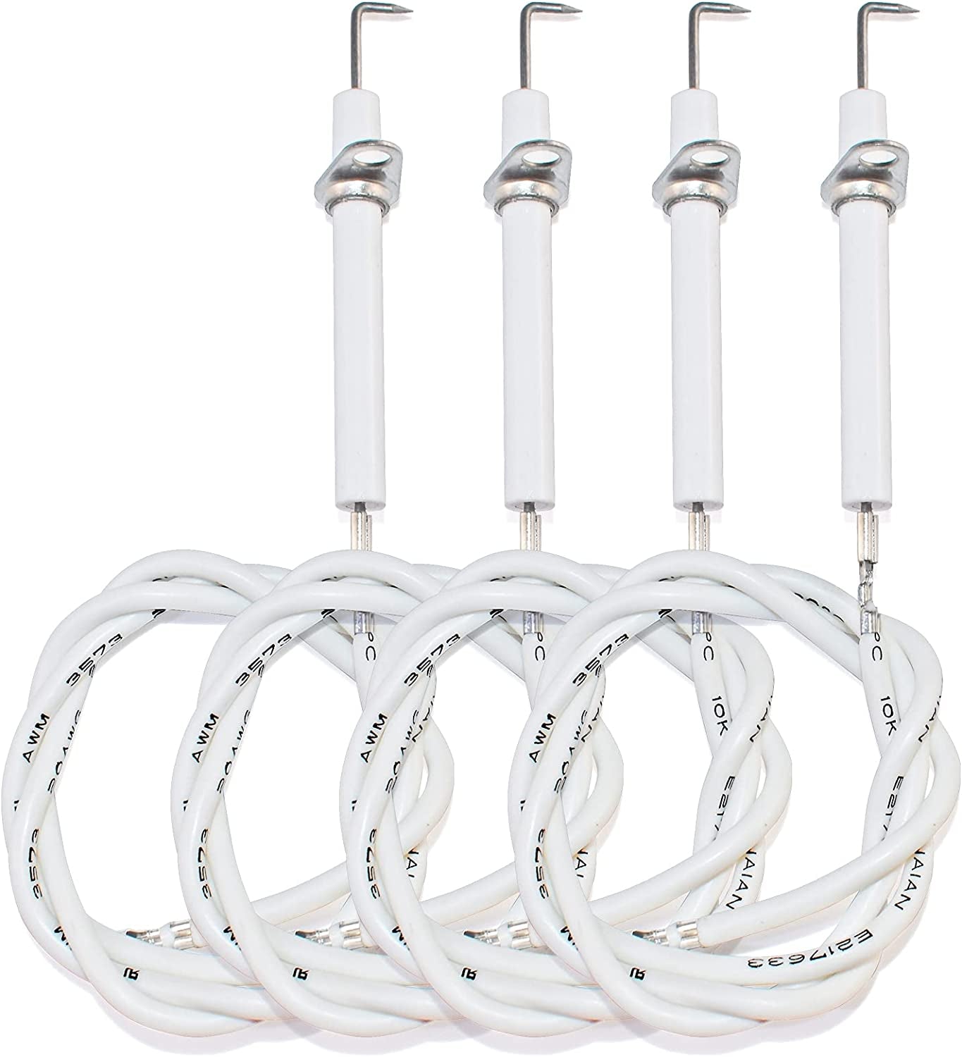 Grill Ignitor Wire Kit & Ceramic Electrode Vermont Casting Grill Replacement Parts, Jenn Air Grill Igniter, Ignition Electrode Gas Burner for Uniflame(4-Pack)