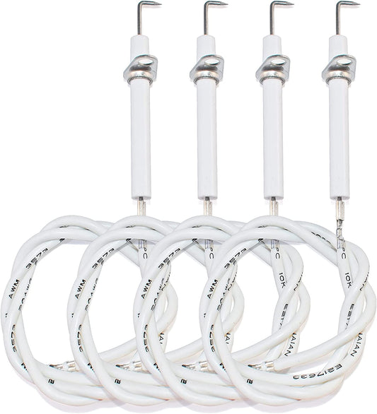 Grill Ignitor Wire Kit & Ceramic Electrode Vermont Casting Grill Replacement Parts, Jenn Air Grill Igniter, Ignition Electrode Gas Burner for Uniflame(4-Pack)