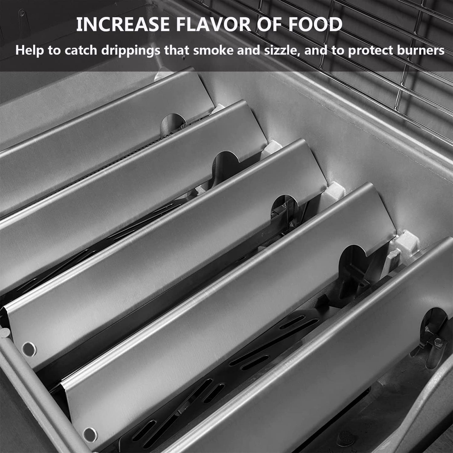 Grill Flavorizer Bars Heat Deflectors Gas Grill Replacement for Weber 66041, 66033, 66796, Weber Genesis II E-410, S-410, Genesis II LX E-440, S-440, Stainless Steel Grill Parts 17 Inch
