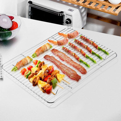 P&P CHEF Cooling Rack Set for Baking Cooking Roasting Oven Use, 4-Piece Stainless Steel Grill Racks, Fit Various Size Cookie Sheets - Oven & Dishwasher Safe