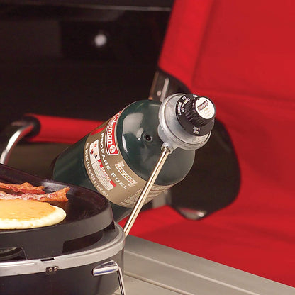 Fold N Go 1-Burner Propane Grill, Lightweight & Portable Grill with Push-Button Starter, Adjustable Horseshoe Burner, Built-In Handle, & 6,000 Btus of Power for Camping, Tailgating, Grilling