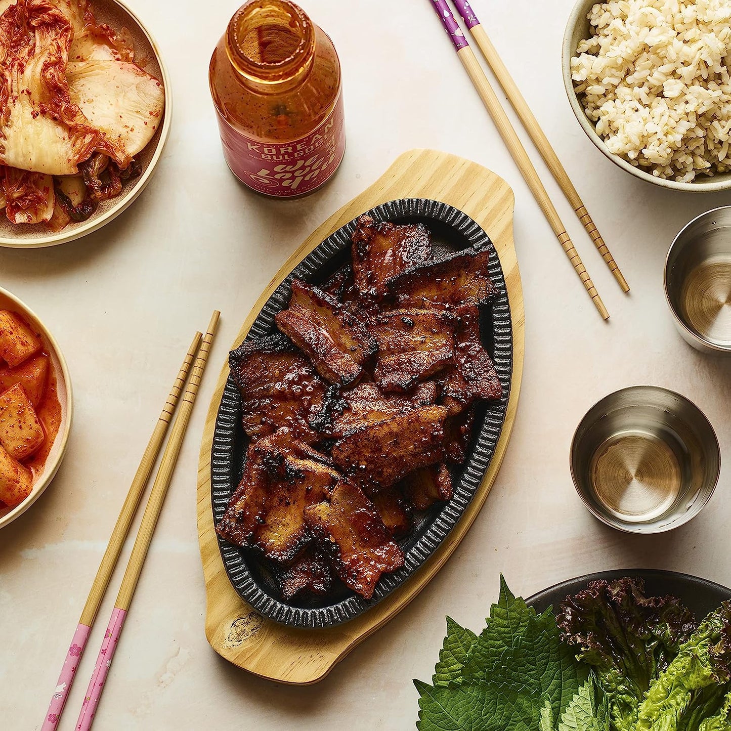 Medium Spicy Korean Bulgogi Kalbi Galbi BBQ Marinade & Sauce Gluten-Free, Non-Gmo, Vegan, OU Kosher 15Oz (Pack of 1)
