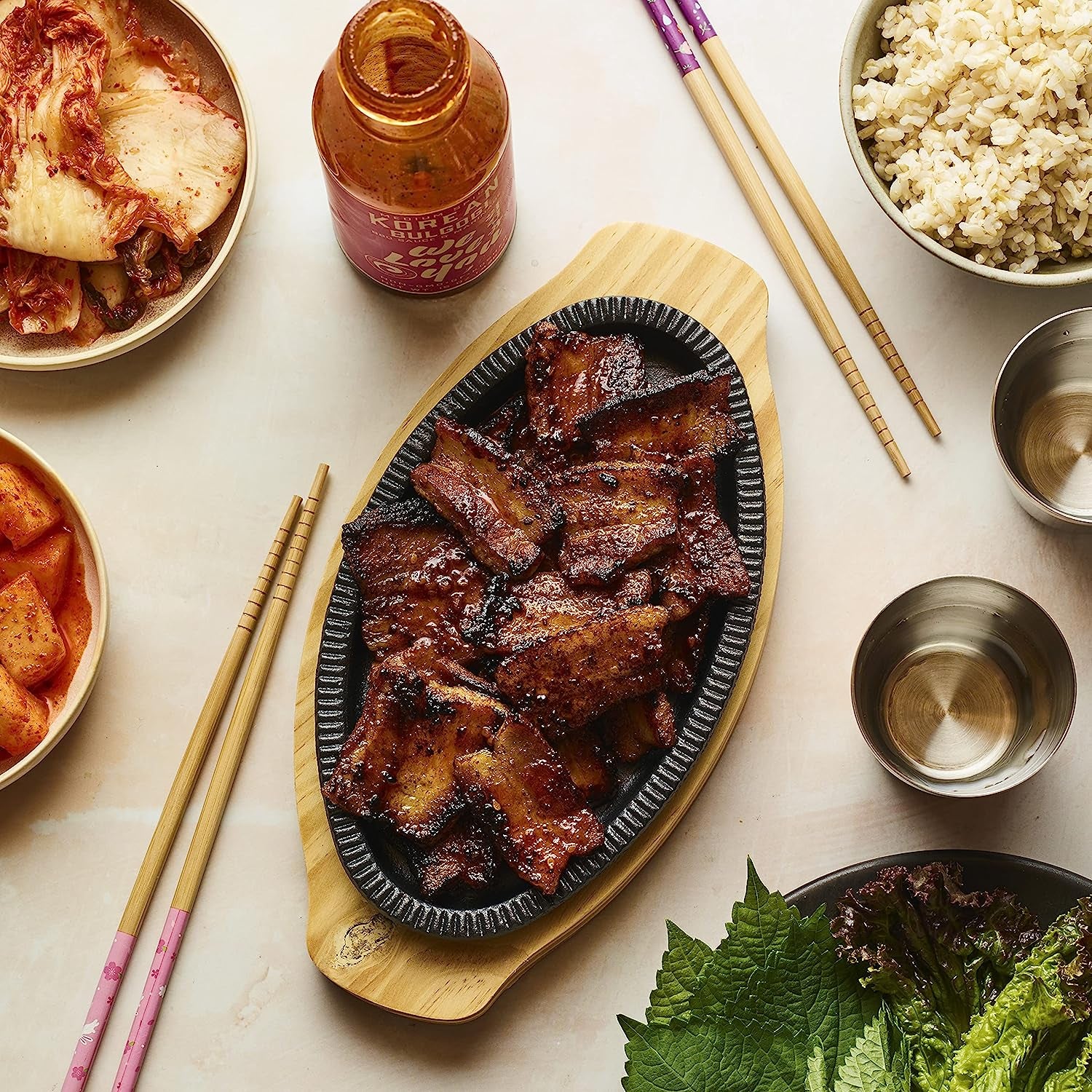 Medium Spicy Korean Bulgogi Kalbi Galbi BBQ Marinade & Sauce Gluten-Free, Non-Gmo, Vegan, OU Kosher 15Oz (Pack of 1)