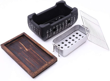 Japanese Style Barbecue Grill Portable Food Charcoal Stove/Bbq Plate Household Barbecue Tools Accessories (BBQ Grill (24X12.5Cm))