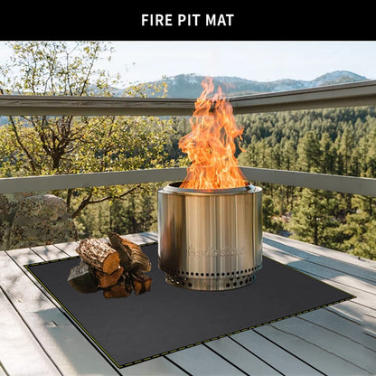 under Grill Mat for Outdoor Grill Deck Patio Protector Extra Large 40’’X60’’ Fireproof Waterproof Oil-Proof Fire Pit Mat Silicone Fiber Glass BBQ Floor Mat (40''X60'')