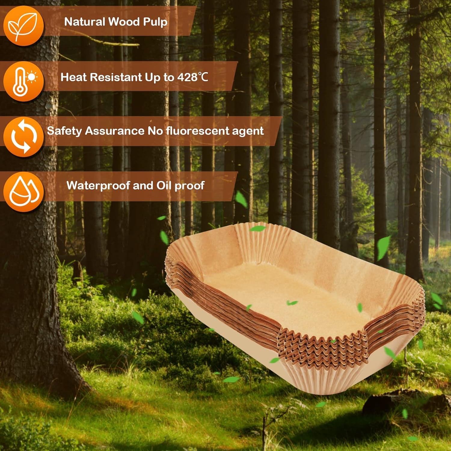 Air Fryer Liners Ninja Foodi Grill Xl Accessories for Ninja Smart Xl Air Fryer, 125Pcs Air Fryer Disposable Paper Liner for Ninja FG551 6-In-1 Grill Parchment Paper Rectangular Air Fryer Accessories