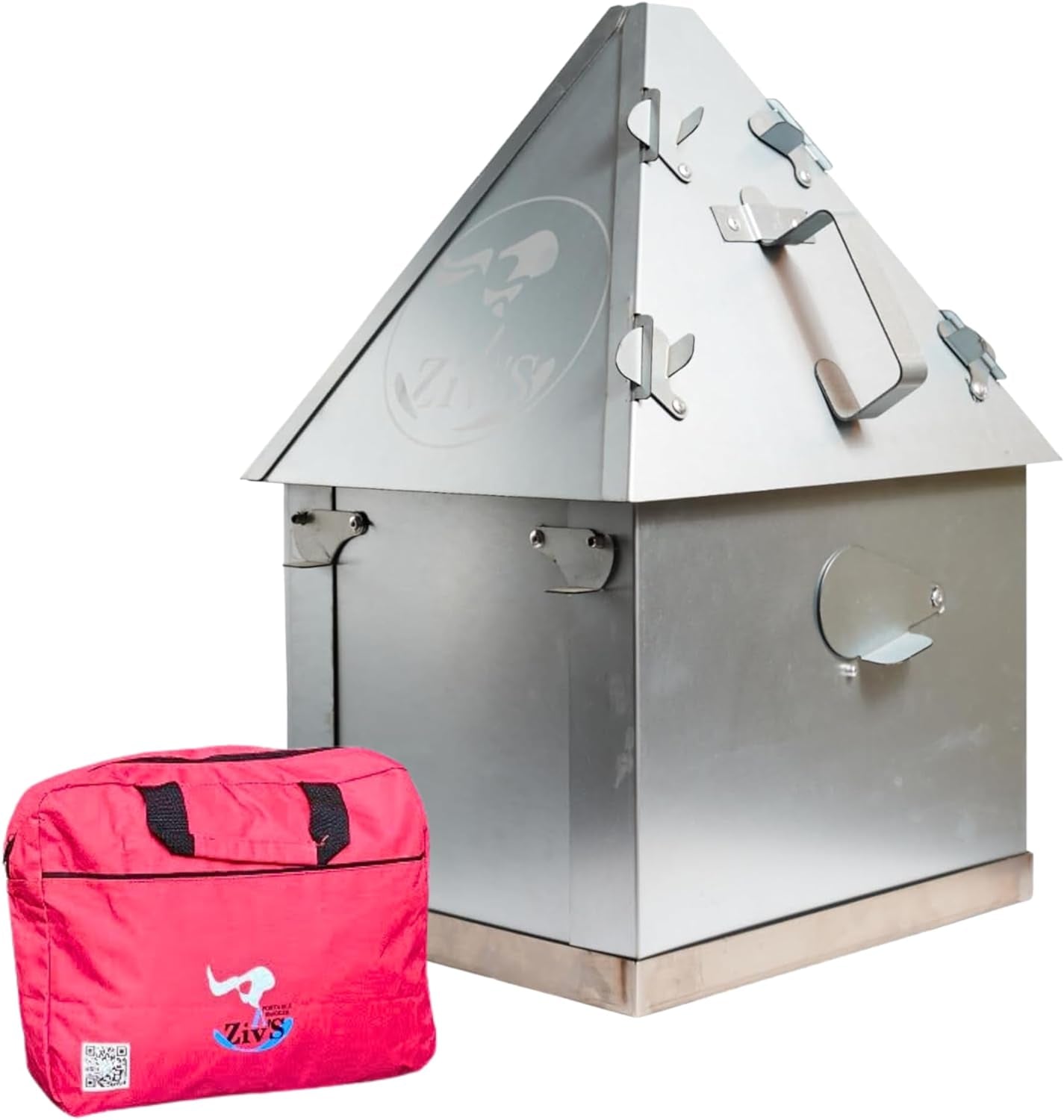 Foldable & Portable Vertical Pellet Smoker - 19.7” Meat Smoker for BBQ Grill, Outdoor Cooking, Camping & RV - Easy to Clean - Includes Carrier Bag, Spoon & Built-In Thermometer – Easygosmoker