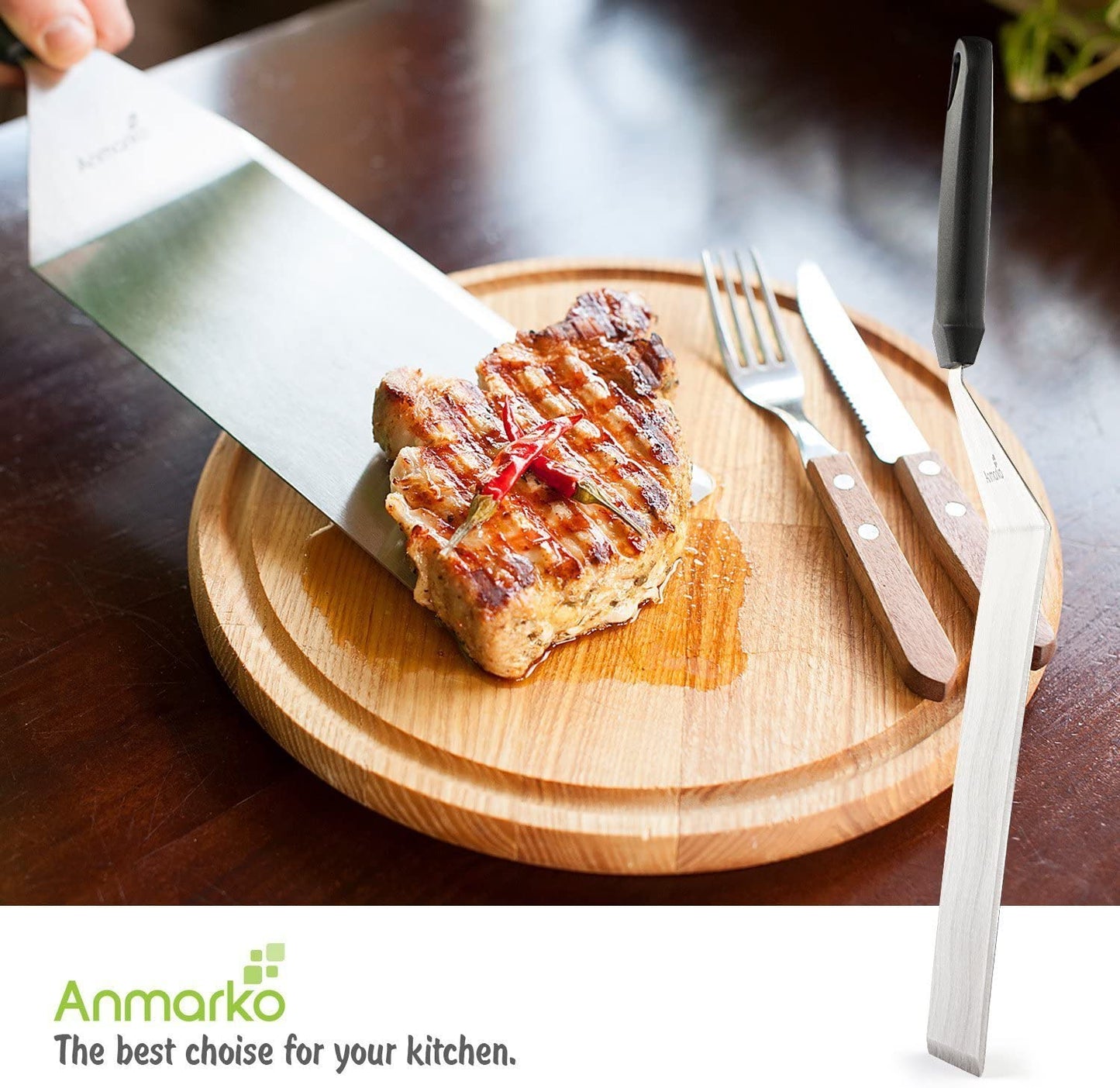 Big Metal Griddle Spatula - Grill Spatula 4 X 8 in Large Burger Smasher Hamburger Turner Scraper - Pancake Flipper - Great for BBQ Grill and Flat Top Griddle - Commercial Grade