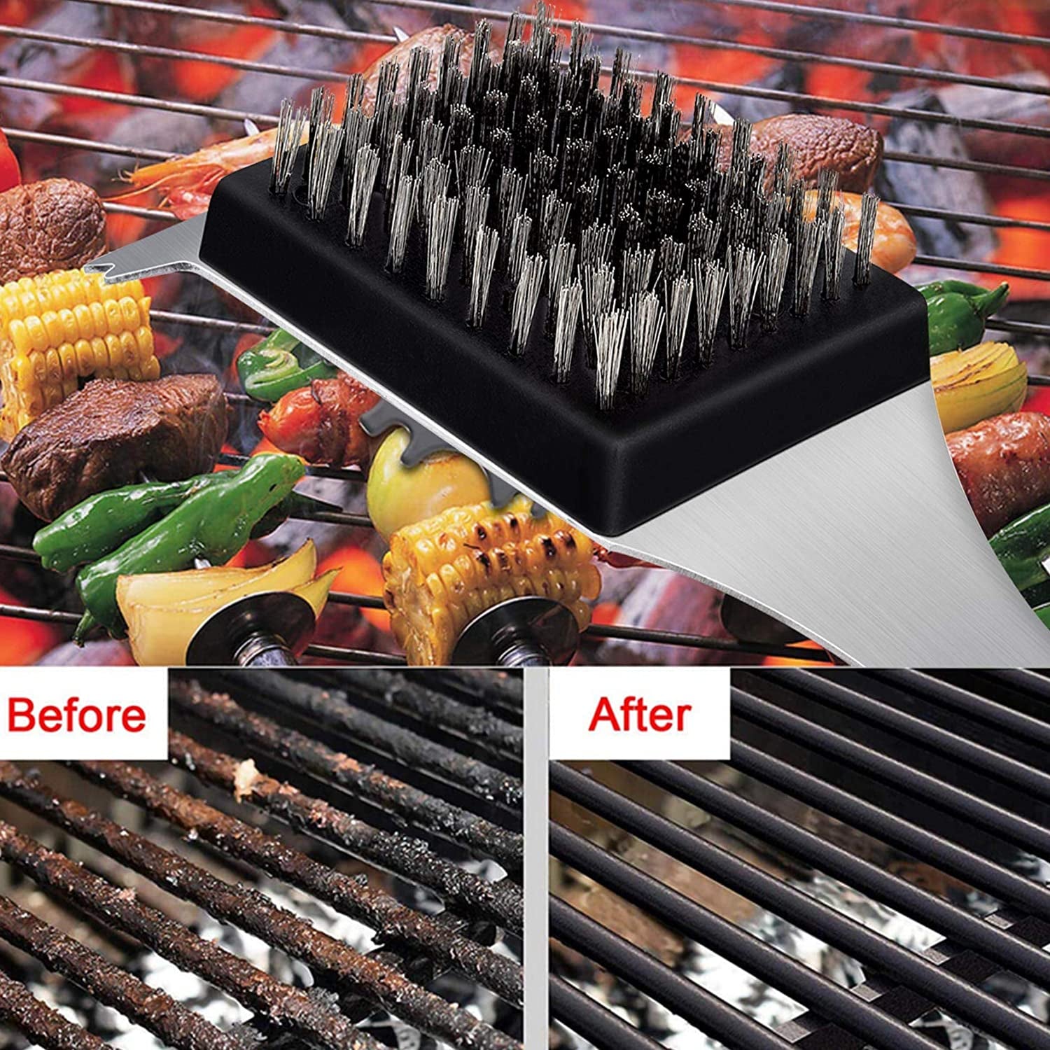 4 PCS Grill Brush Replacement Heads,  Wire Bristle Free Grill Cleaning Brush Replaceable Heads for Grill Brush and Scraper, Grill Barbecue Cleaner Refill, Perfect Griller Choice, 3.3" X 2.5"