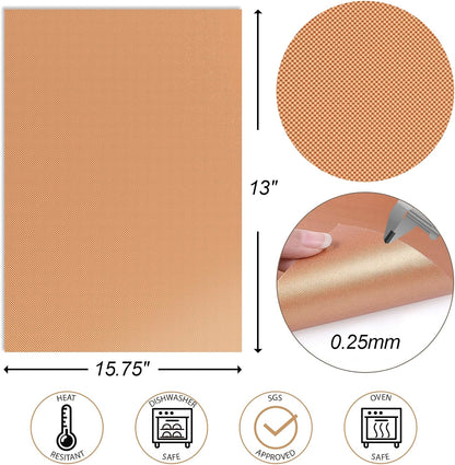 7 Pack Copper Grill Mats for Outdoor Grill, Heavy Duty BBQ Grilling Matt & Oven Liners, Resuable, Easy to Clean, Works on Gas Charcoal Electric Grill, Smoker, Oven -15.75 X 13 Inch